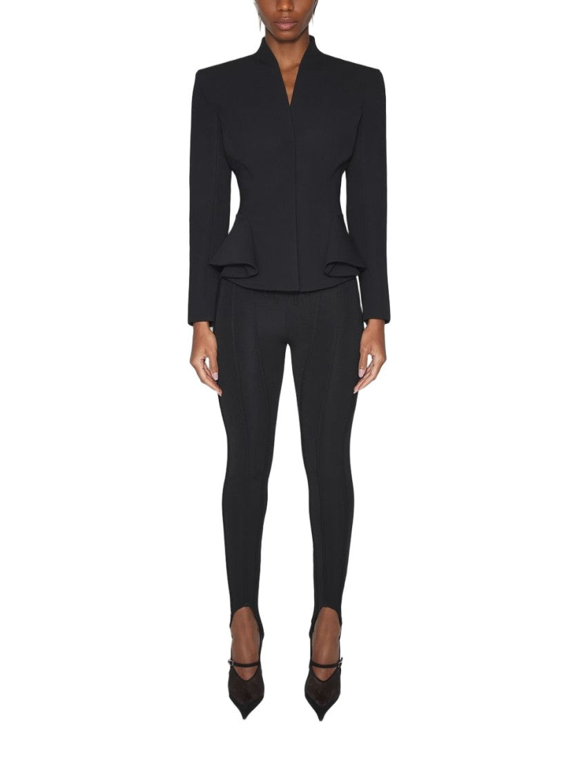 Mugler Structured Black Peplum Jacket With Tailored Silhouette