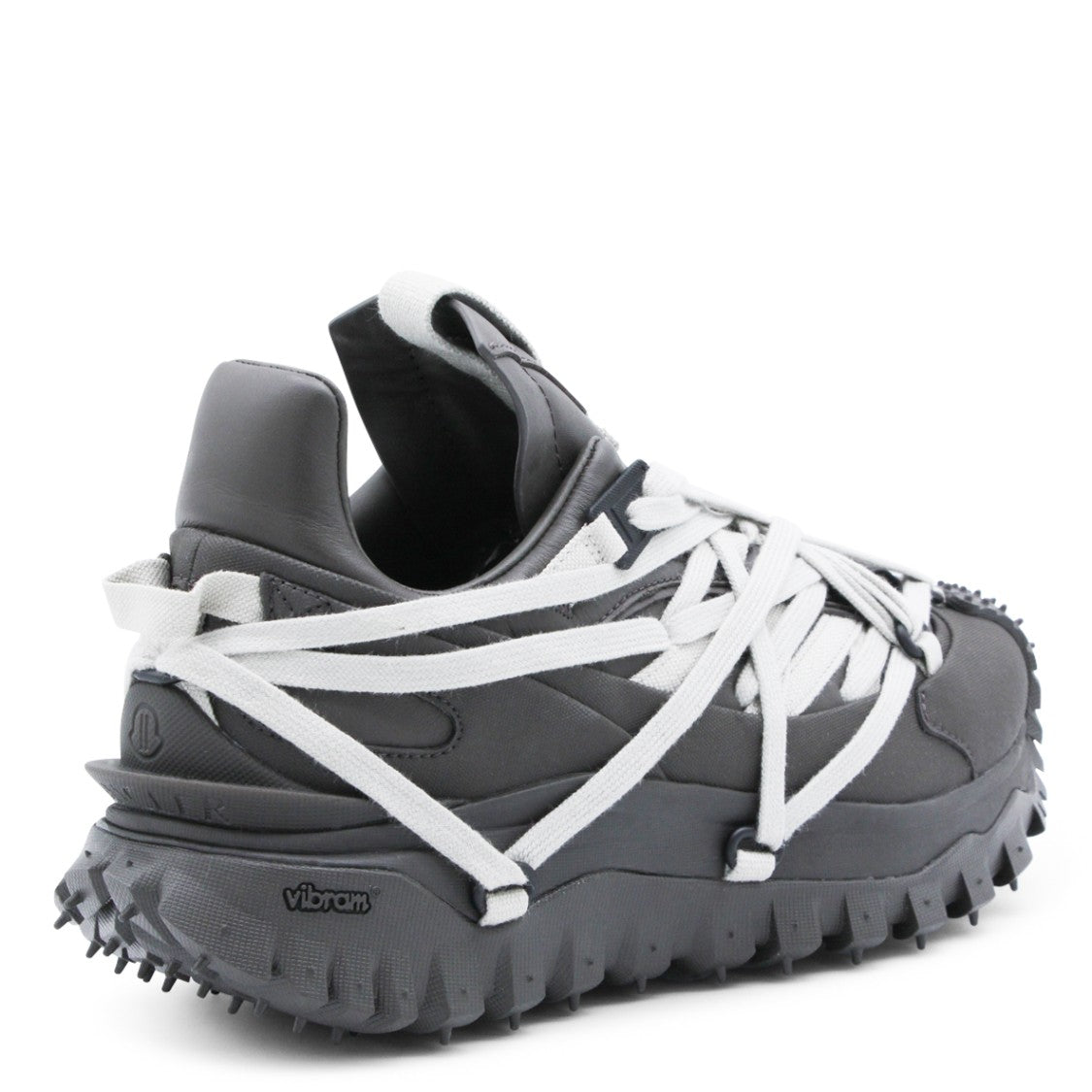 Moncler X Rick Owens Dark Grey Leather Megalace Sneakers