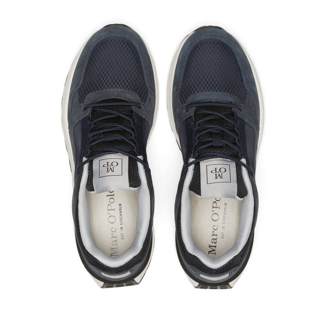 Marc O'polo Blue Egil 5F Lace-Up Mesh Suede Sneakers