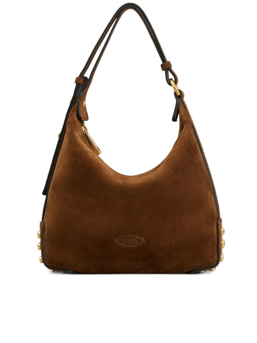 Tod's Brown Gmt Sacca Mini Suede Handbag