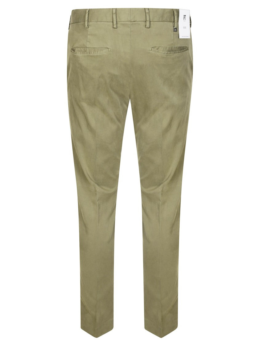 Pt01 Tailored Slim-Fit Pants With Front Pleats