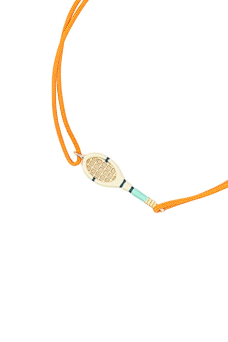 Aliita Orange Tennis Cord Charm Bracelet