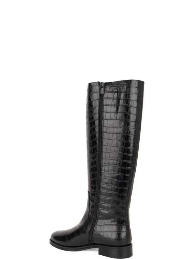Sergio Moretti Black Textured Leather Boots