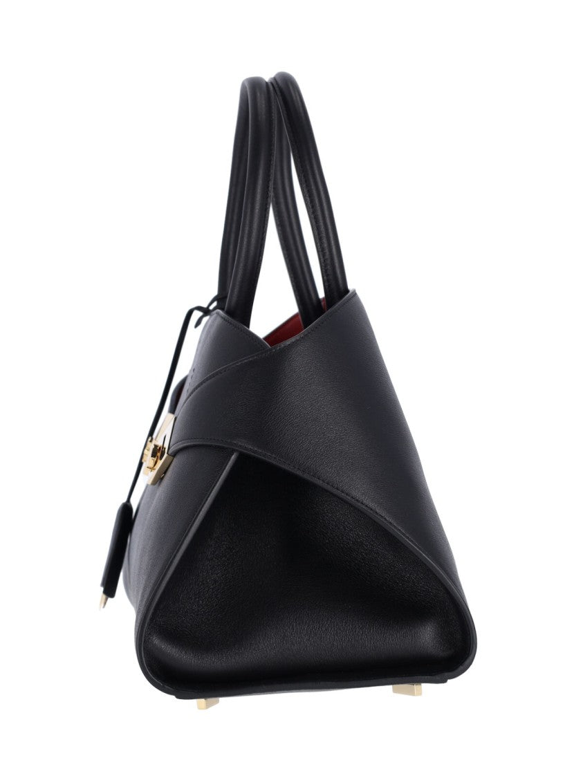 Ferragamo Black Hug Leather Shoulder Bag