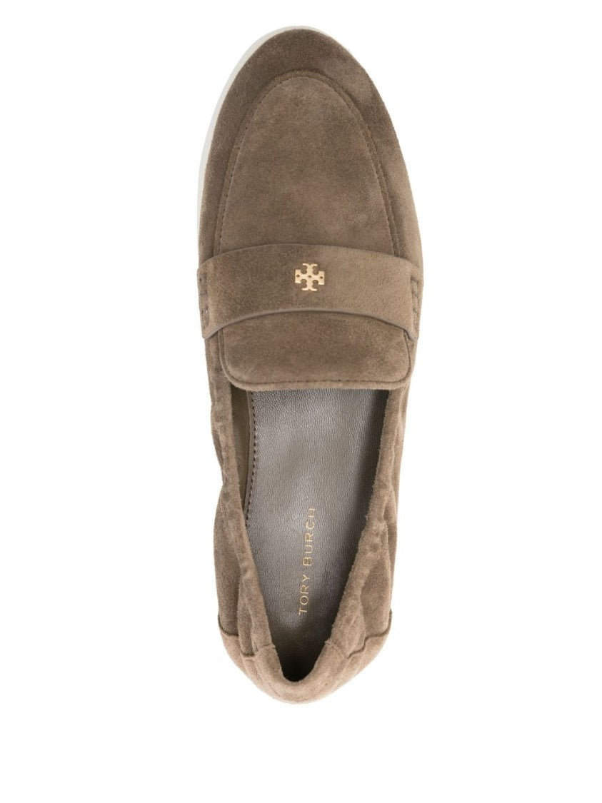 Tory Burch Moccasin-Inspired Suede Metallic Detail Flats