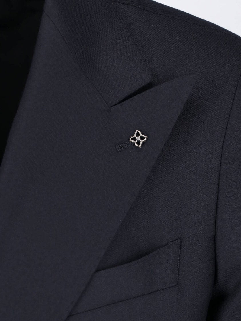 Tagliatore Double-Breasted Virgin Wool Suit With Peak Lapel