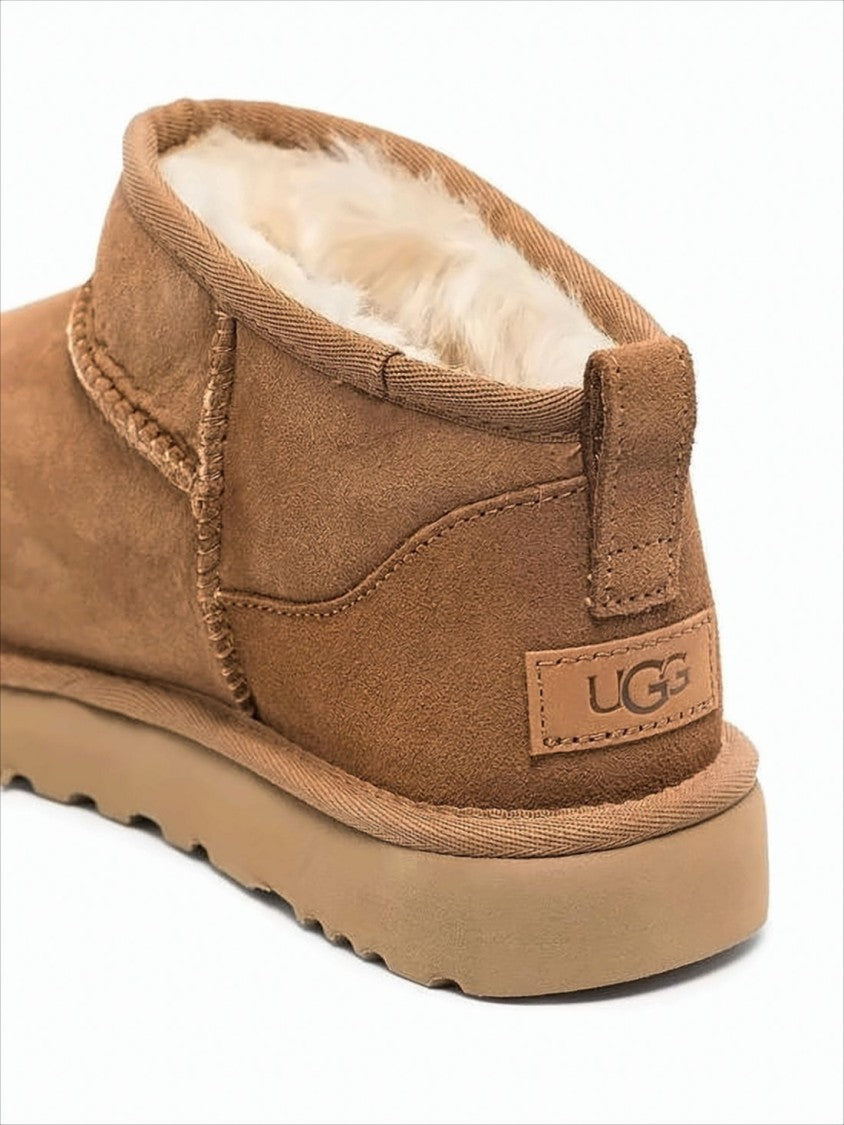 Ugg Classic Suede Mini Ankle Boots With Wool Lining