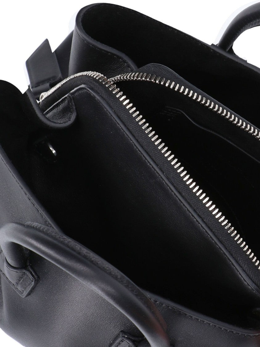 The Attico Black La Passeggiata Asymmetrical Leather Bag
