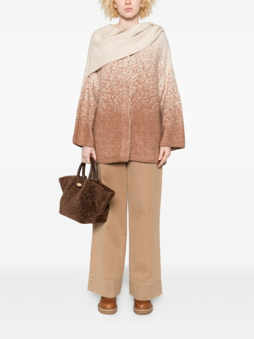 Twin-Set Gradient Design Coat With Draped Collar