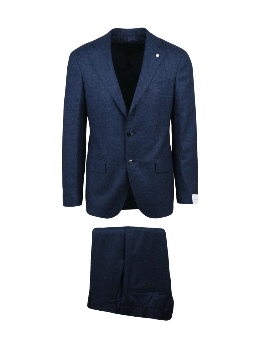 Luigi Bianchi Virgin Wool Stretch Sartorial Suit With Rounded Jacket And Slim-Fit Trousers
