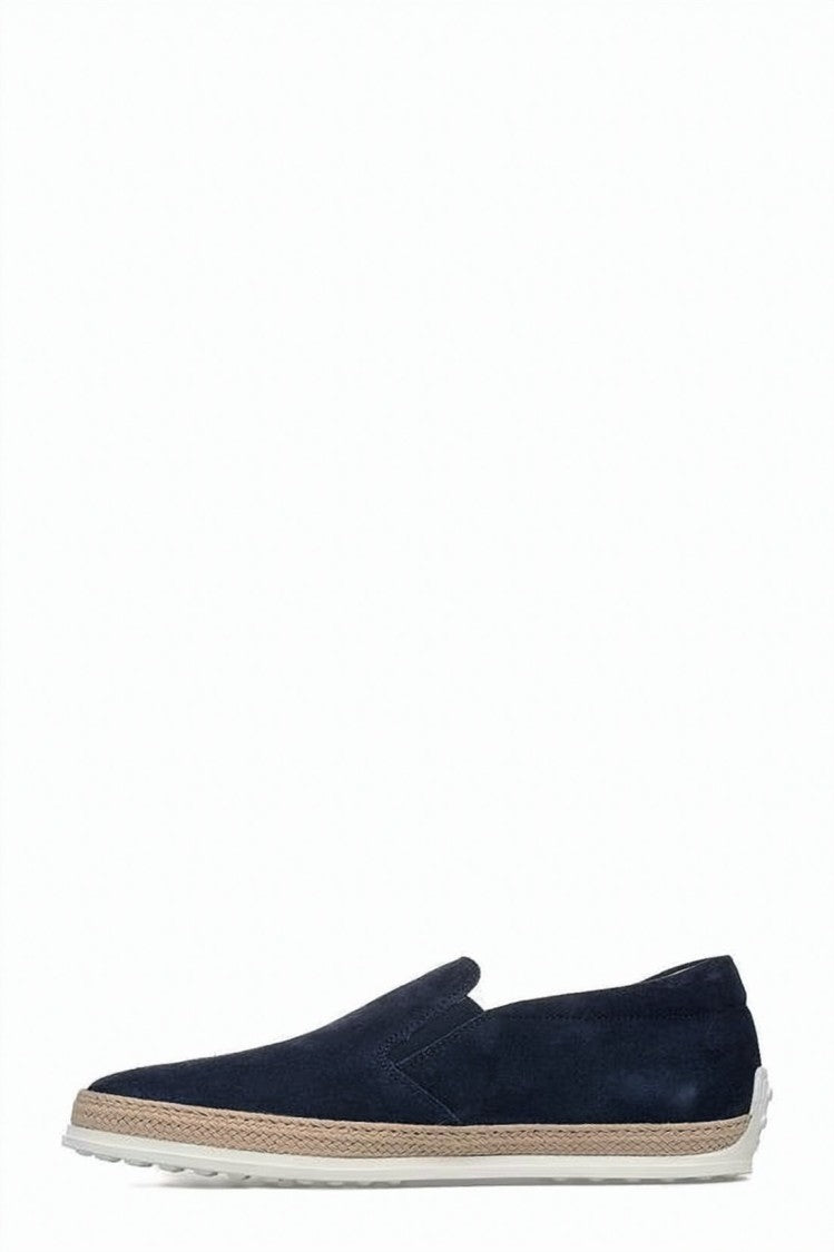 Tod's Suede Leather Slip-On Loafers With Textured Midsole Trim