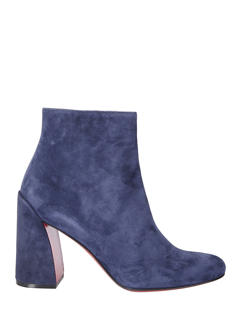 Christian Louboutin Suede Ankle Boots With Almond Toe