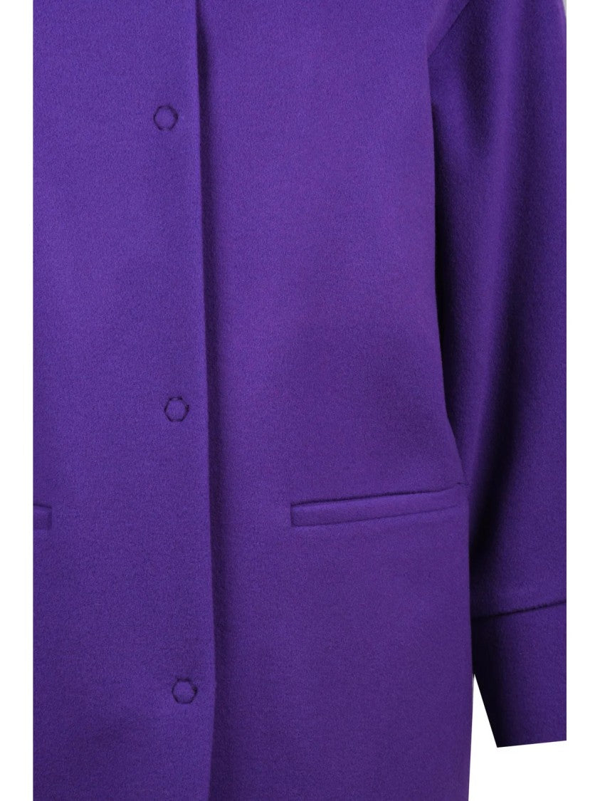 Oliver Horigamy Purple Virgin Wool-Blend Coat