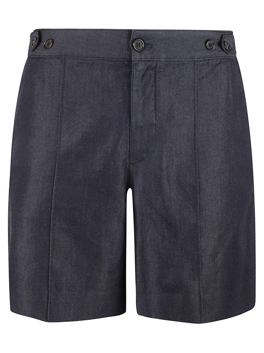 Alexander Mcqueen Tailored Blue Shorts With Subtle Sheen