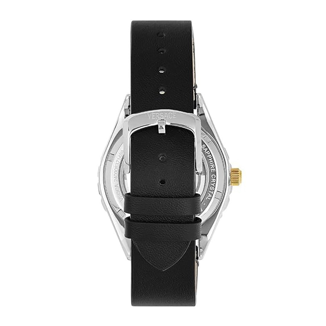 Versace Hellenyium Automatic Men's Watch With Green Dial And Leather Strap