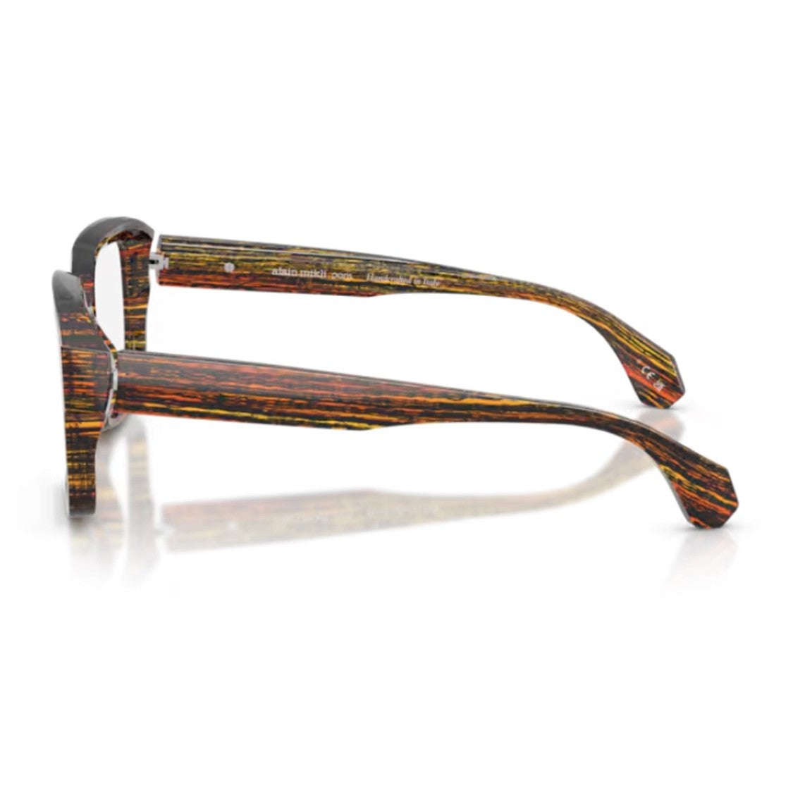 Alain Mikli Havana A03538 Acetate Striped Square Sunglasses