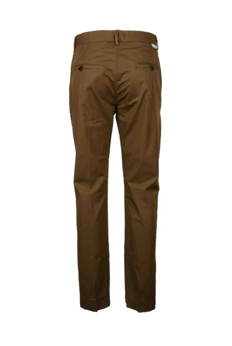 True Nyc Tailored Brown Trousers With Classic Straight-Leg Silhouette