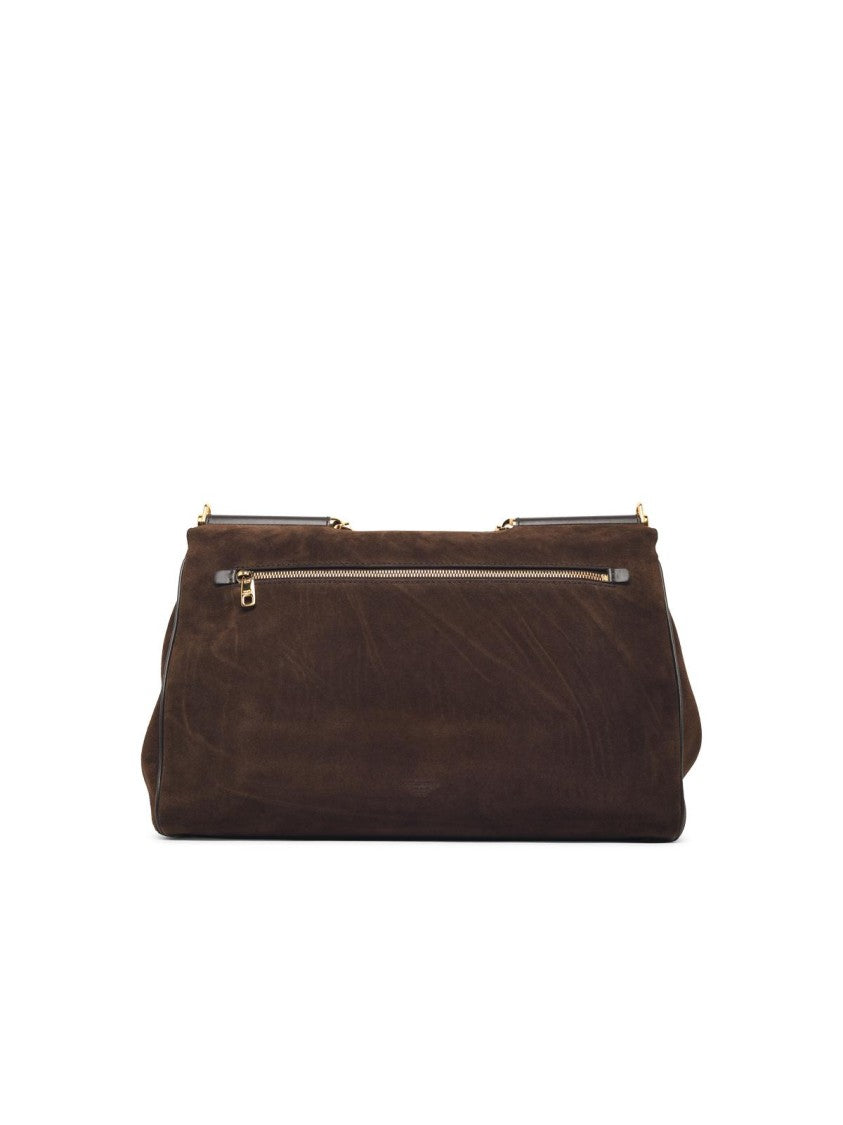 Dolce & Gabbana Dark Brown My Sicily Suede Maxi Bag