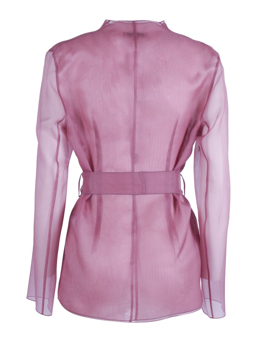 Antonelli Firenze Translucent Silk Belted Wrap Jacket