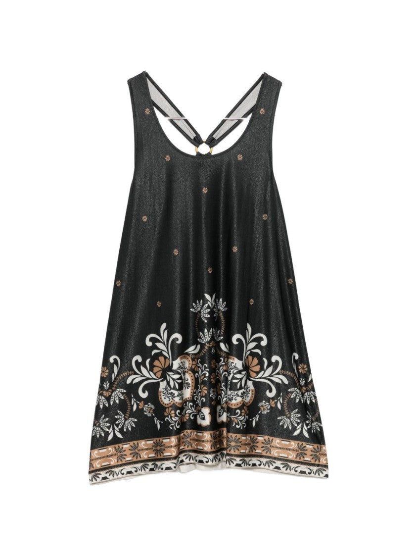 Twinset U&B Black Floral Print Crossover Top