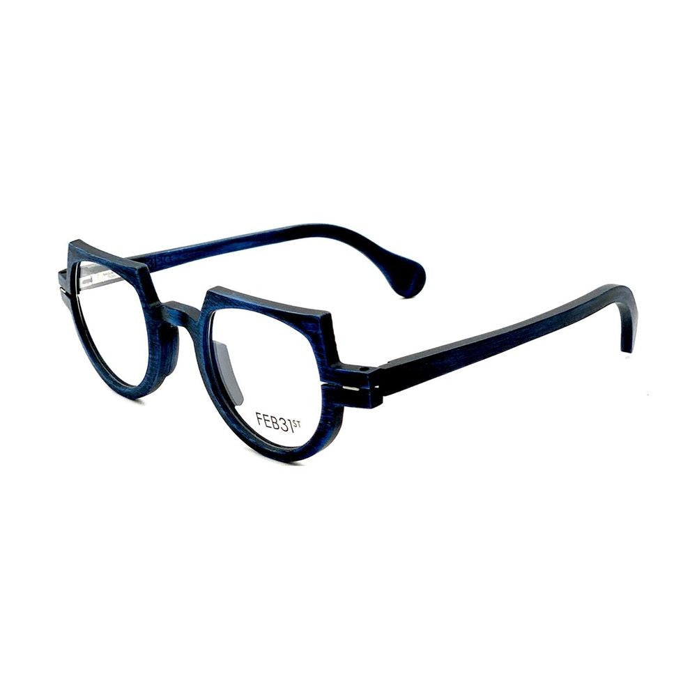 Feb31st Lewis Blu Geometric Wooden Sunglasses