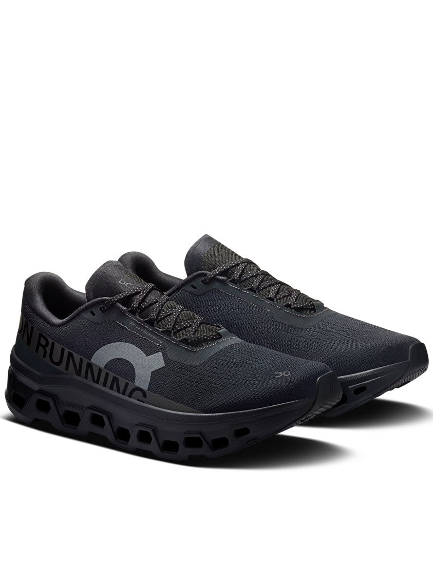 On Black Cloudmster Breathable Mesh Running Sneakers