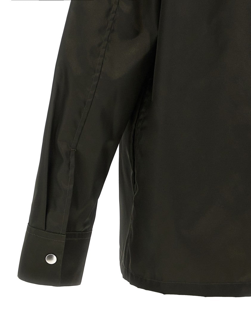 Jil Sander Black Zip Closure Shirt With Dropped Shoulders
