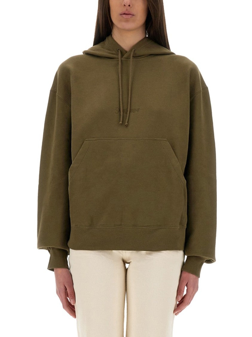 Saint Laurent Hooded Sweatshirt With Logo Detailing