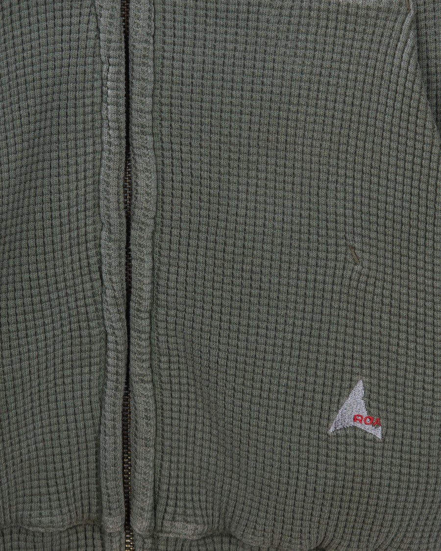 Roa Bee Sun Faded Waffle Sweatshirt In Olive