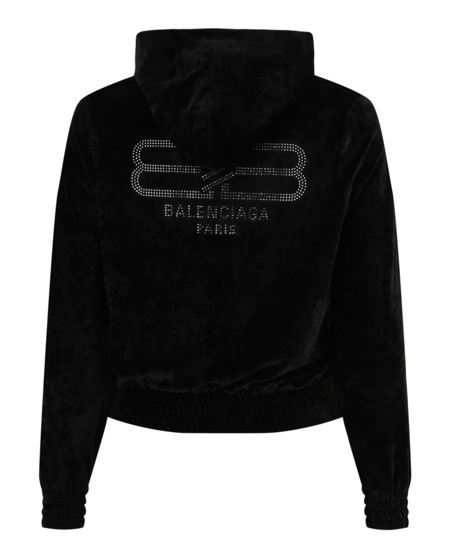 Balenciaga Velvet Zip Up Hoodie