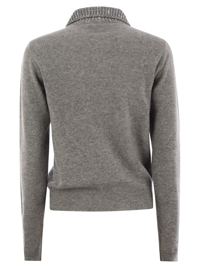 Fabiana Filippi Wool, Silk And Cashmere Polo Collar Sweater