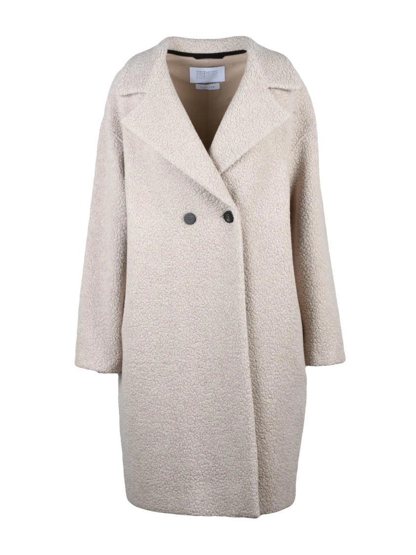 Harris Wharf London Beige Wool-Blend Teddy Coat