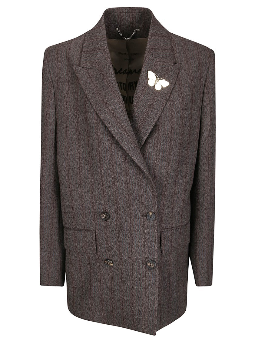 Golden Goose Tailored Blazer With Tunnel Design And Pinstripe Pattern