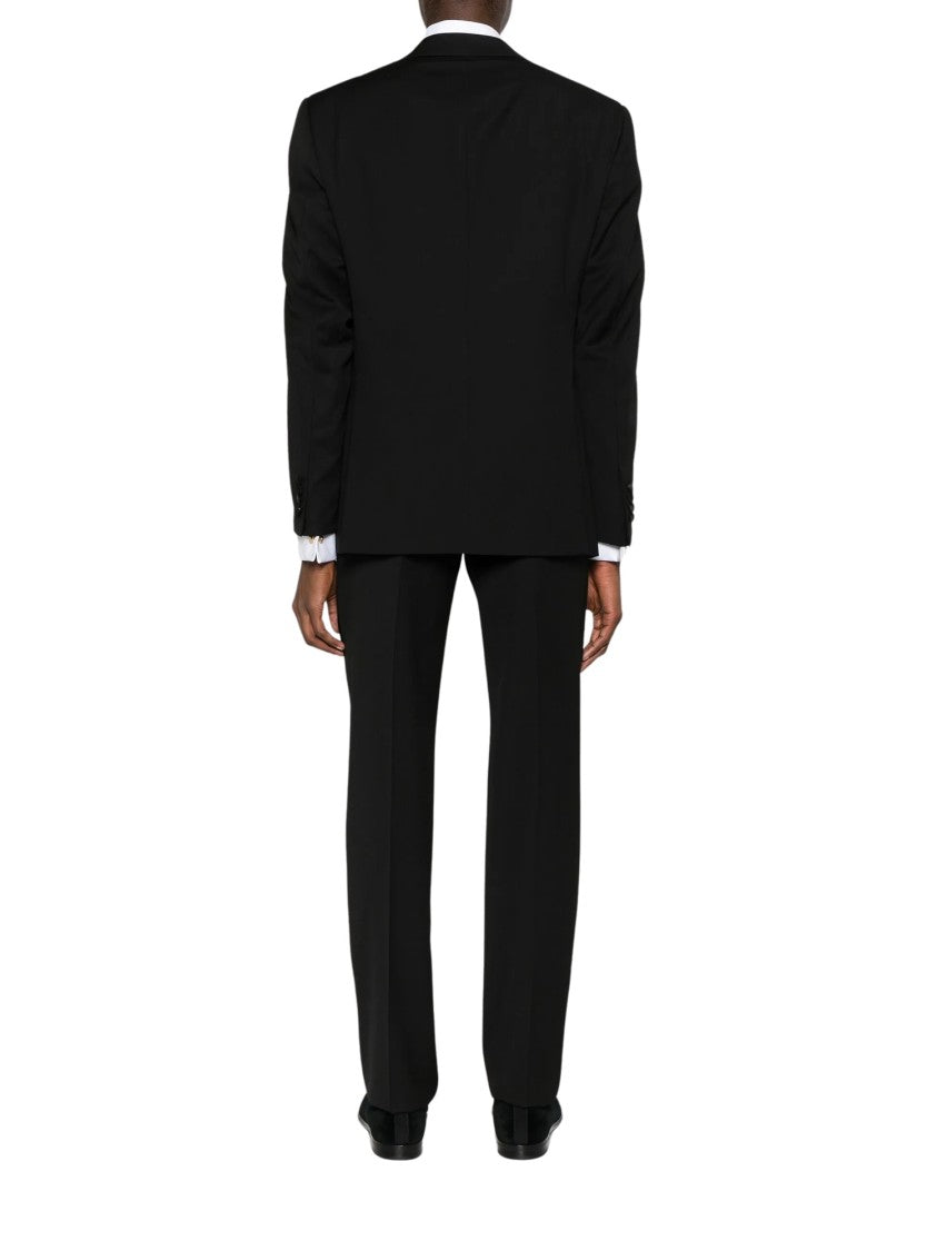 Giorgio Armani Single-Breasted Virgin Wool Satin Detail Suit