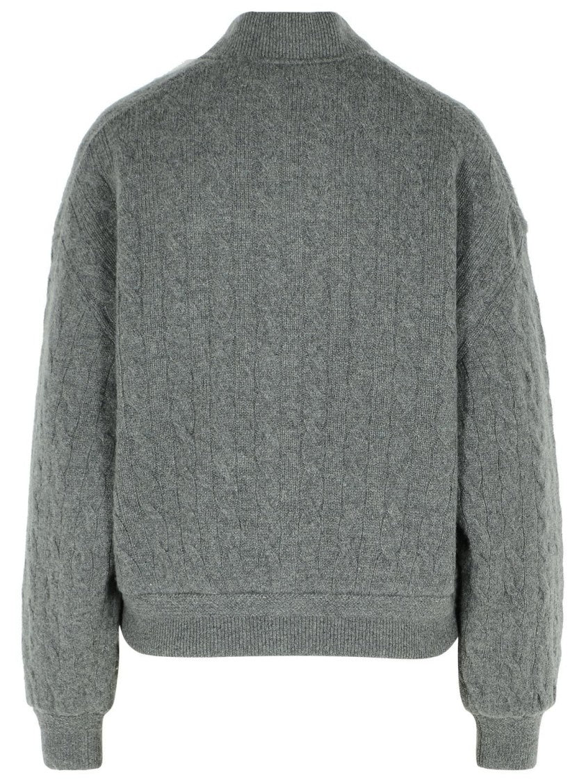 Polo Ralph Lauren Wool-Cashmere Blend Bomber Coat With Sweater Knit Finish