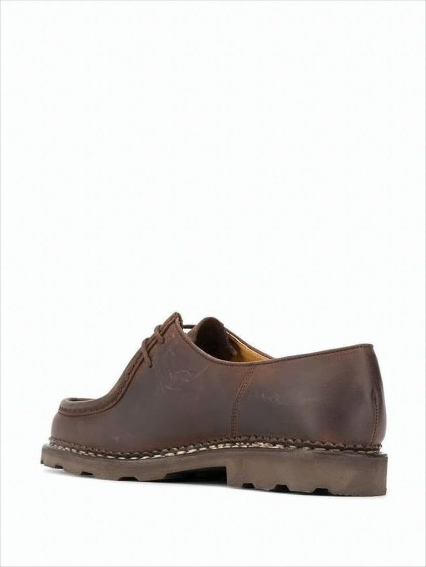 Paraboot Nubuck Leather Moc Toe Loafers