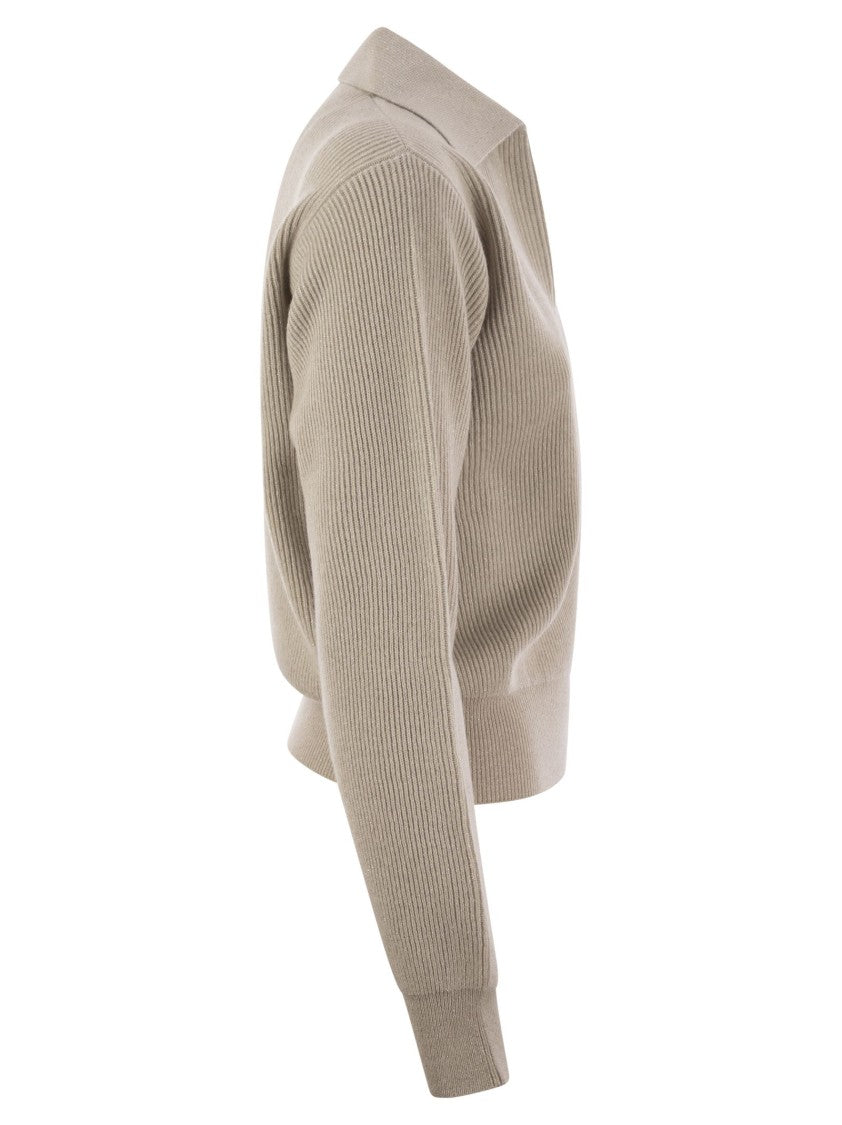 Fabiana Filippi Ribbed Knit With Polo Neck