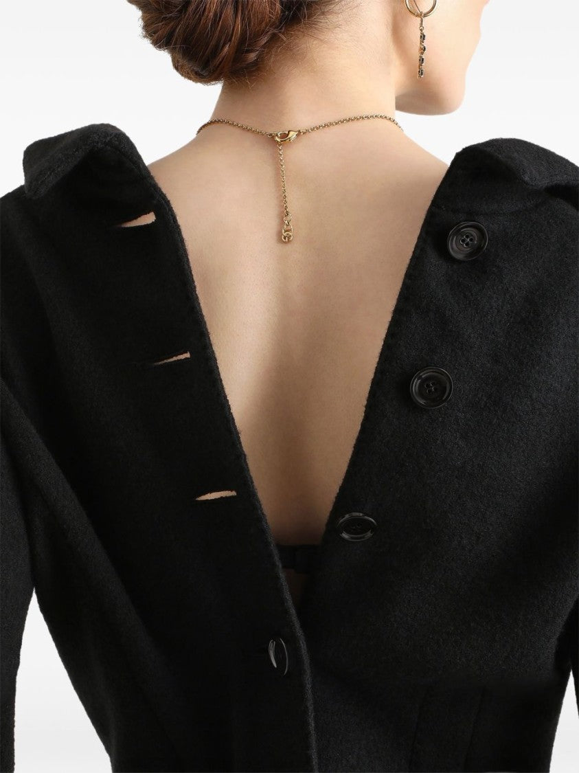 Dolce & Gabbana Fitted Black Spine Design Tailored Jacket