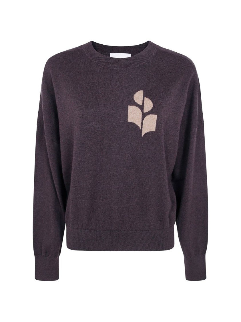 Isabel Marant Étoile Cropped Knit Sweater With Abstract Floral Motif