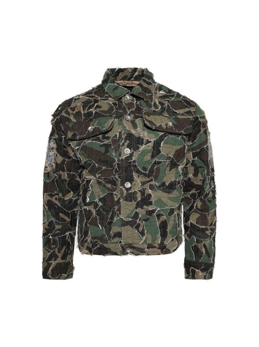 Who Decides War Camo Trucker Jacket - Olive