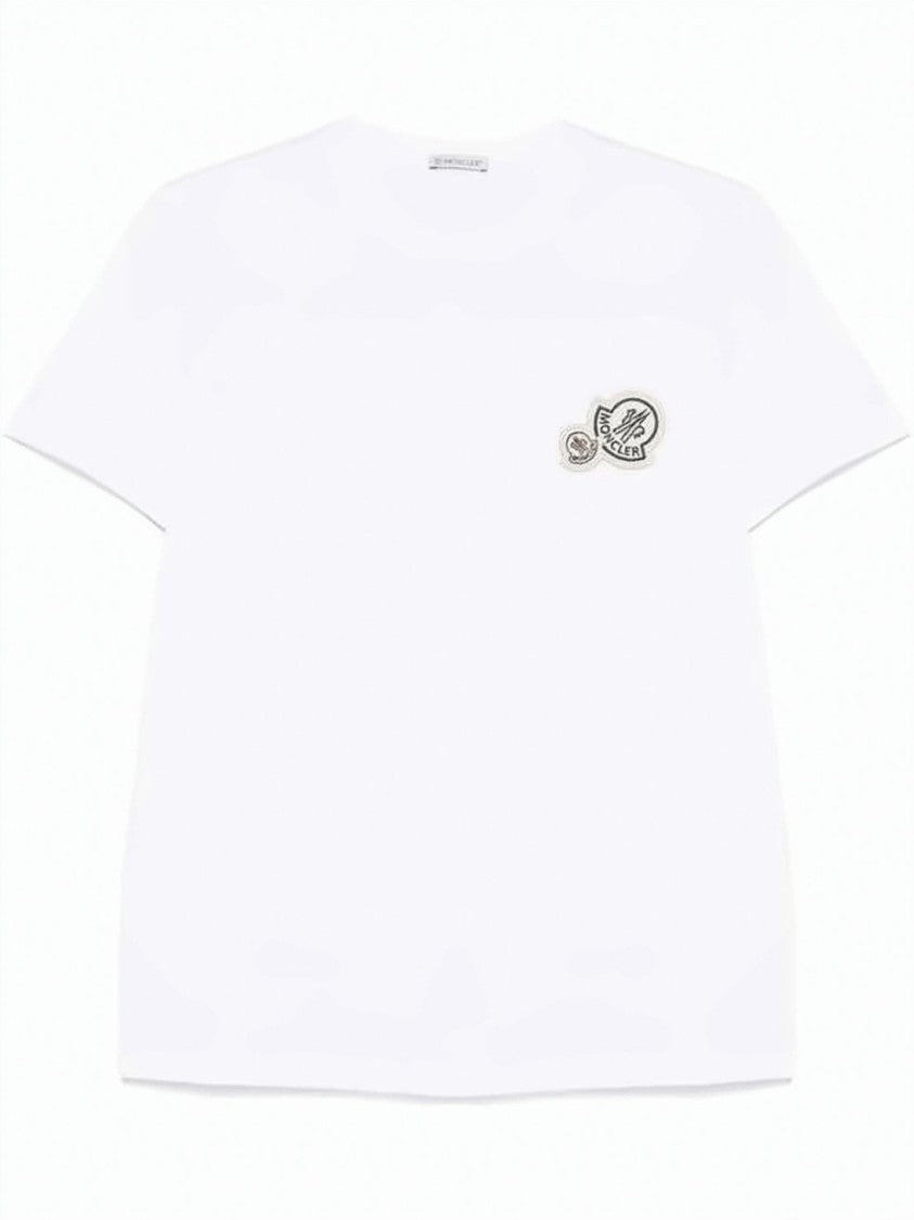 Moncler Cropped Short-Sleeved T-Shirt With Horizontal Stripe