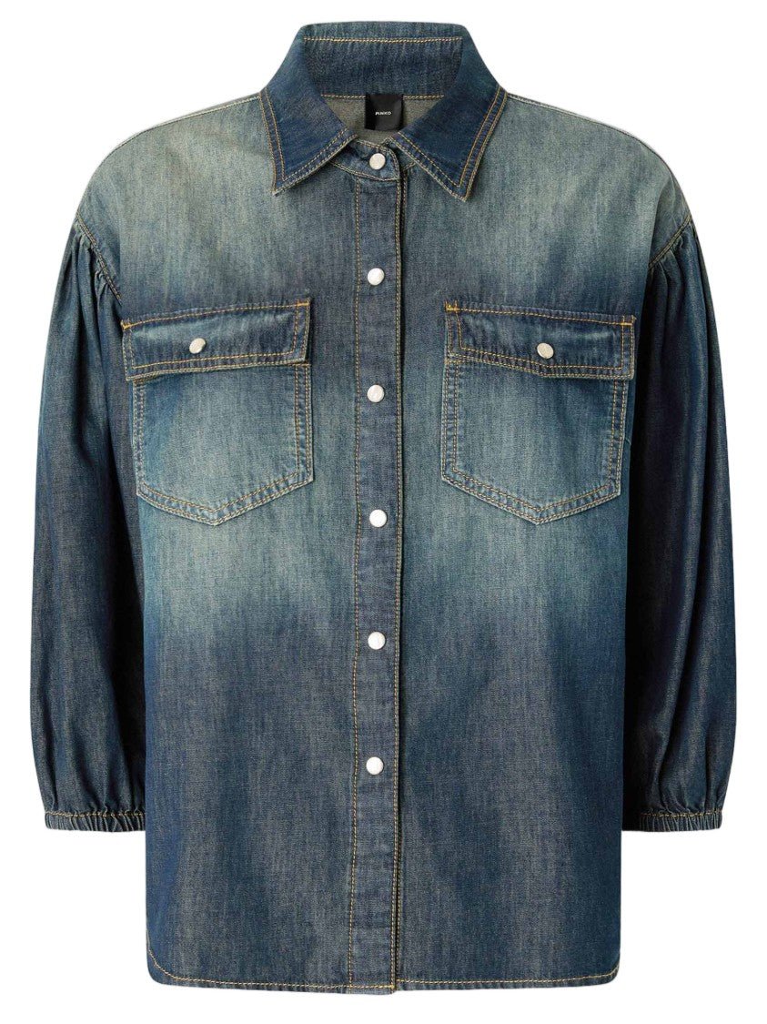 Pinko Washed Cotton Denim Shirt