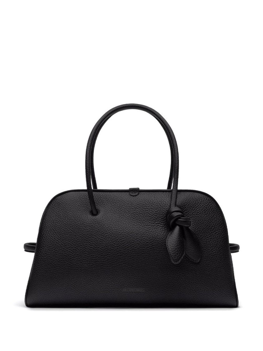Jacquemus Textured Silk And Nylon Handbag With Knot Detail