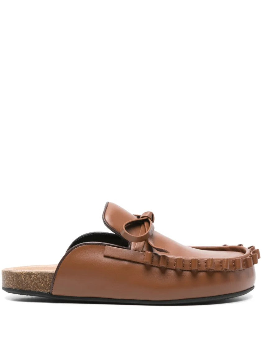 J. W. Anderson Chocolate Brown Bow-Detail Slippers