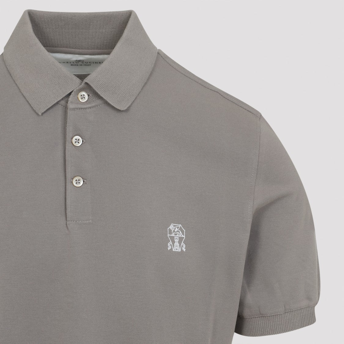 Brunello Cucinelli Corteccia Cotton Polo With Classic Collar