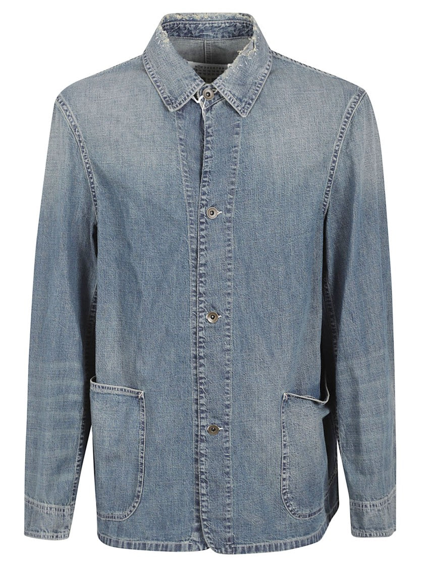Maison Margiela Vintage-Inspired Denim Jacket With Button-Up Front