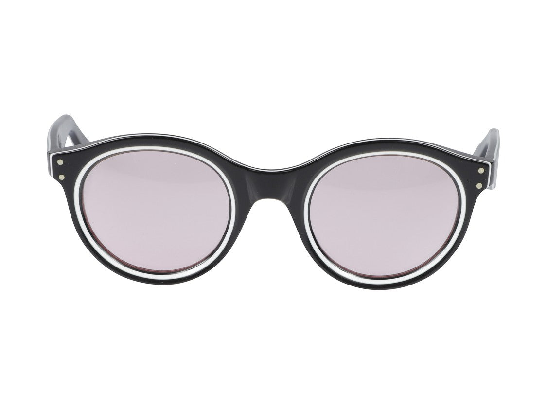 Kador Black Thick Round Sunglasses