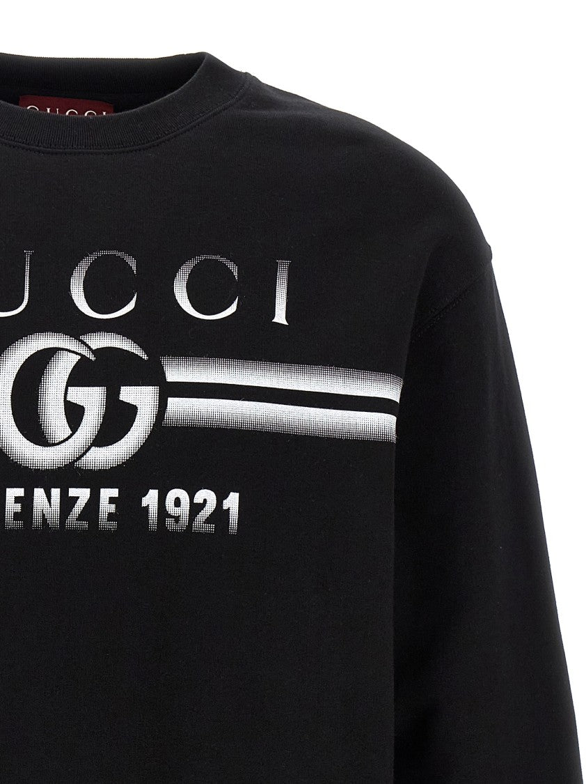 Gucci Brushed Cotton Logo Print Sweatshirt