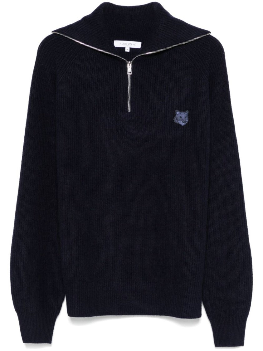 Maison Kitsuné Bold Fox Head Ribbed Sweater