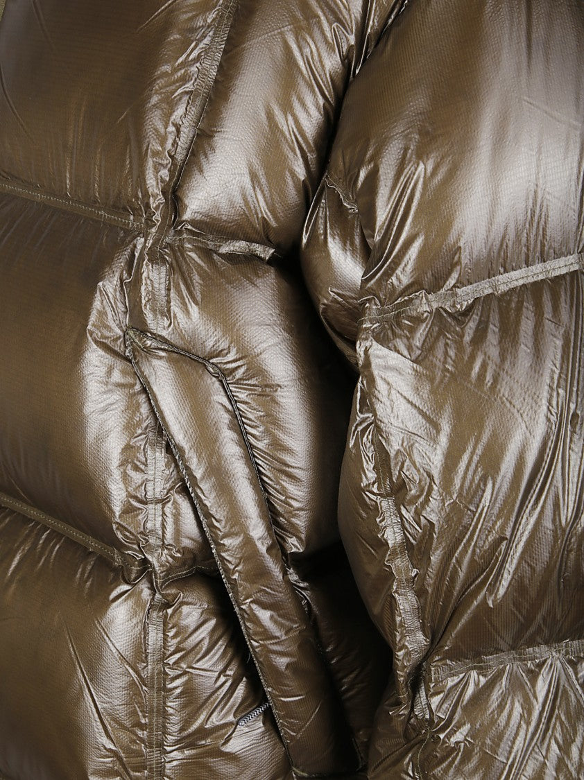 Roa Apparel Quilted Down Jacket With Oversized Pockets And Hood